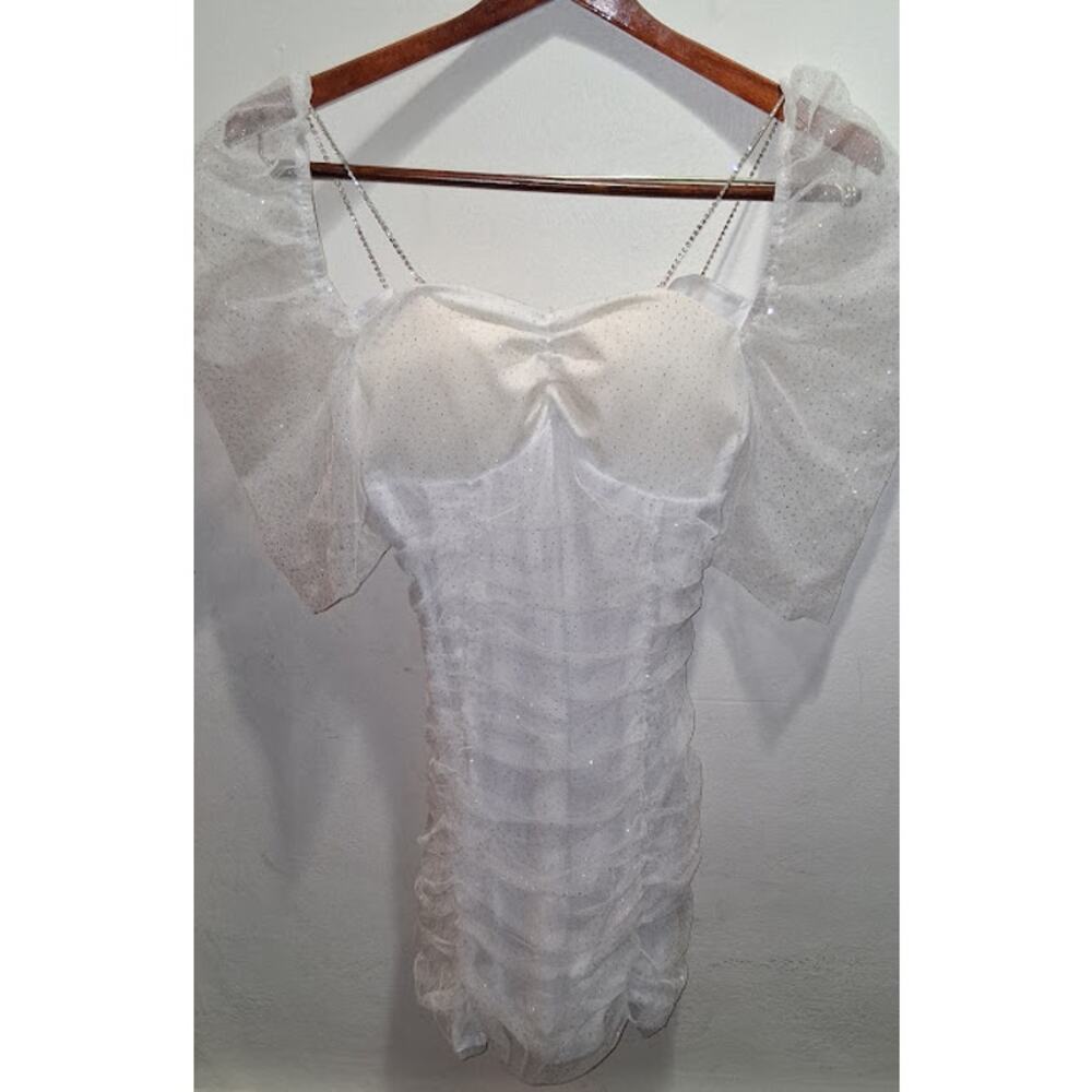 ✨ Sparkly White Mesh Dress – G.YY Studio ✨